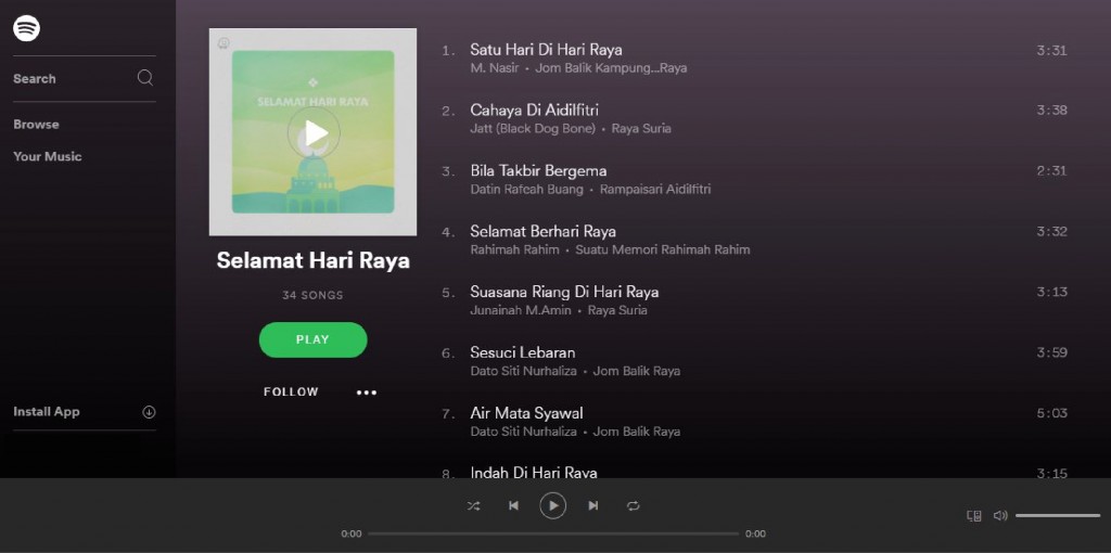 Spotify Playlist Screen Shot